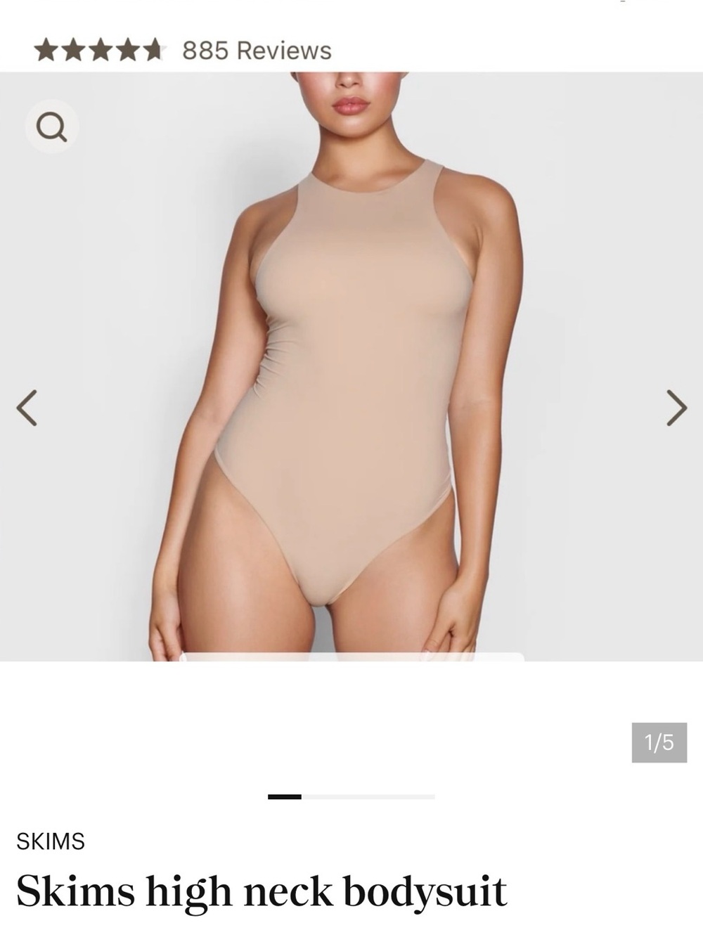 SKIMS Sleeveless High-Neck Bodysuit in Nude